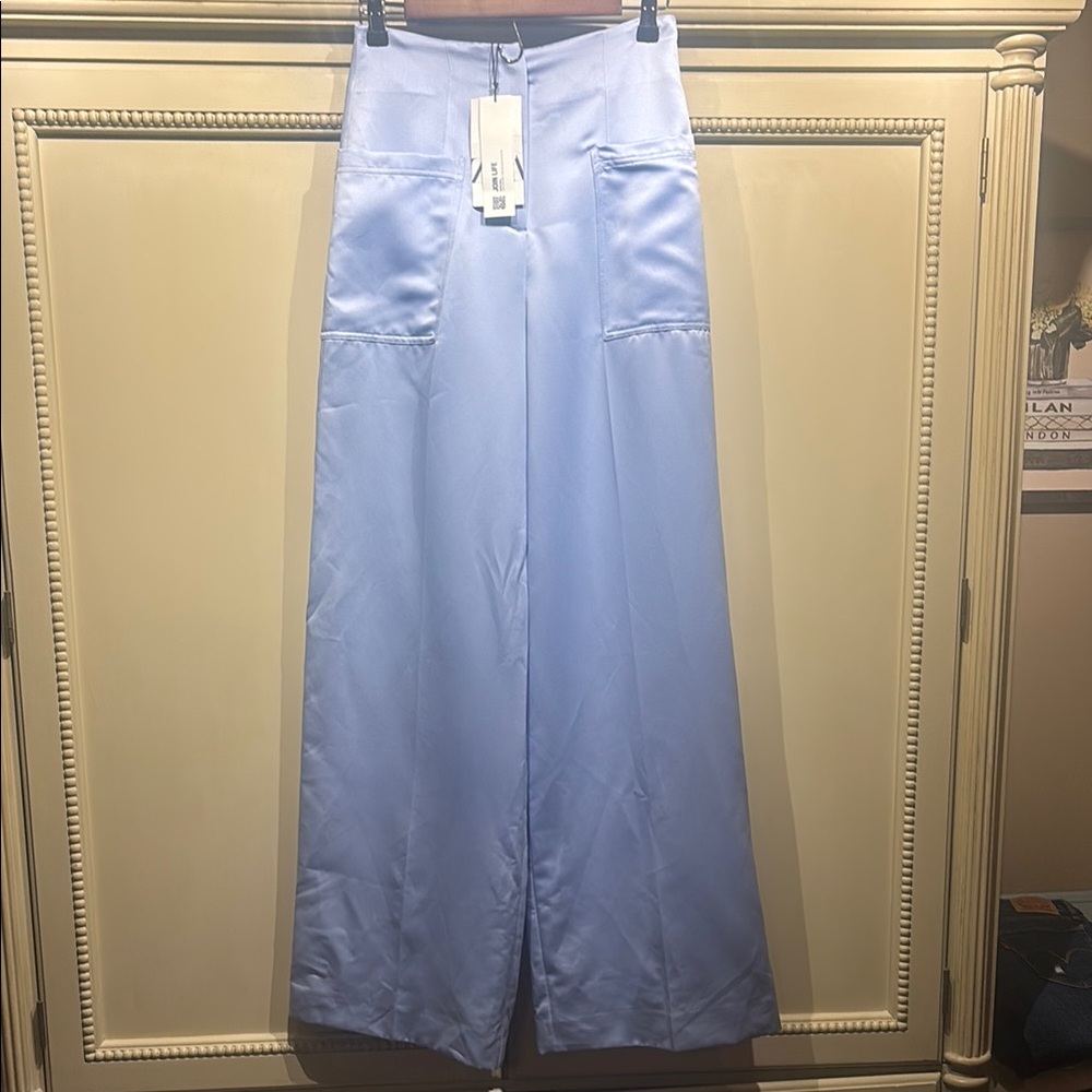 Zara Light Blue Wide-Leg Pants